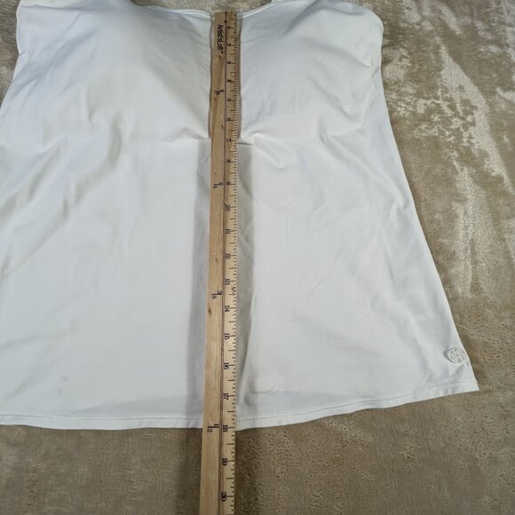 Lilly Pulitzer Luxletic Lucine Bra Tank White Size Large Ruffle Straps Padded - Picture 6 of 11
